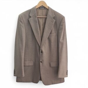 Meeting Street Wool Blend Blazer Sz 44R Taupe Classic Tailored Formal Jacket
